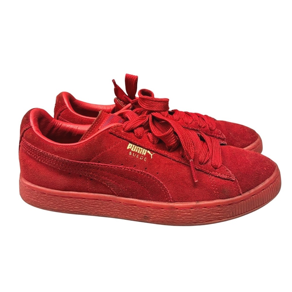 Puma Suede Classic Mono Iced Sneakers Mens 7 Red Low Top Casual Retro Streetwear